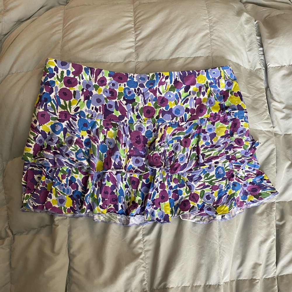 Express two tiered floral skirt